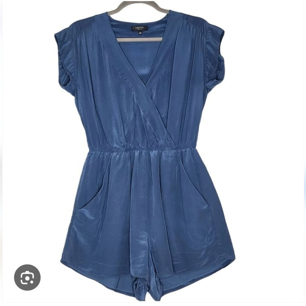 Babaton Blue Silk Romper